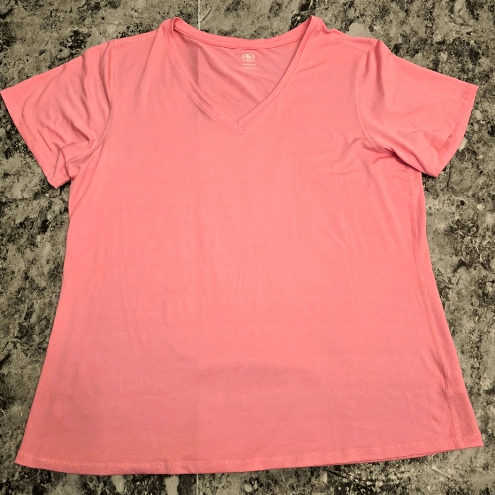 Athletic V neck short sleeve Shirts active wear 2 Shirt Bundle Pink and Purple